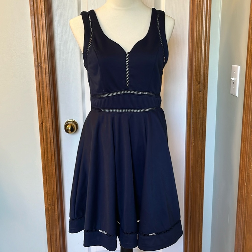 Navy Annabella Women's Summer Dress Slip Cutouts Sleeveless